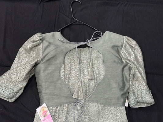 Beautiful pastel green partywear shimmering saree stitched blouse stone and lace wedding reception cocktail partywear saree size 38 to 42