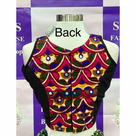 Heavy Flair Navratri Multicolor Chaniya Choli with mirror work top size 36/38/40