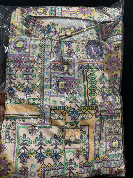 Men’s short Kurta designer print size 36, 38,40,42,44