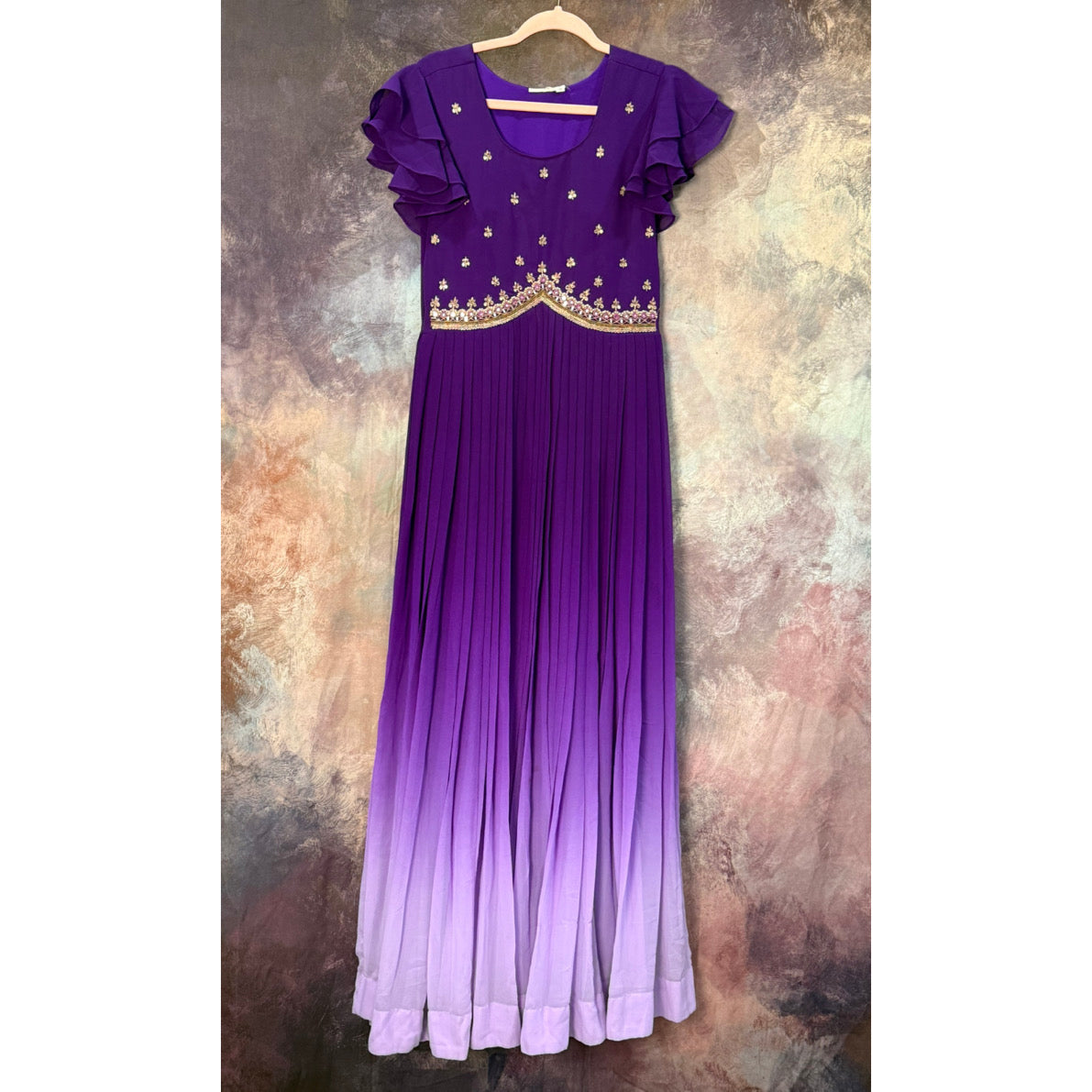 Gorgeous flowy Georgette Partywear long gown size 36