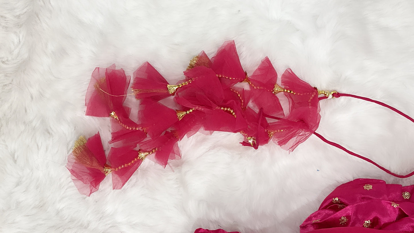 On sale Fuchsia pink Gajji Silk Chaniya Choli XL size 42 with 8 mtr Ghera heavy sequence work on blouse and Lehanga with Trrendy Dupatta ships free USA receive in 2-3 days