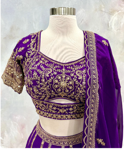 Gorgeous Royal Purple Lehanga size 38 Partywear reception wedding guest outfit