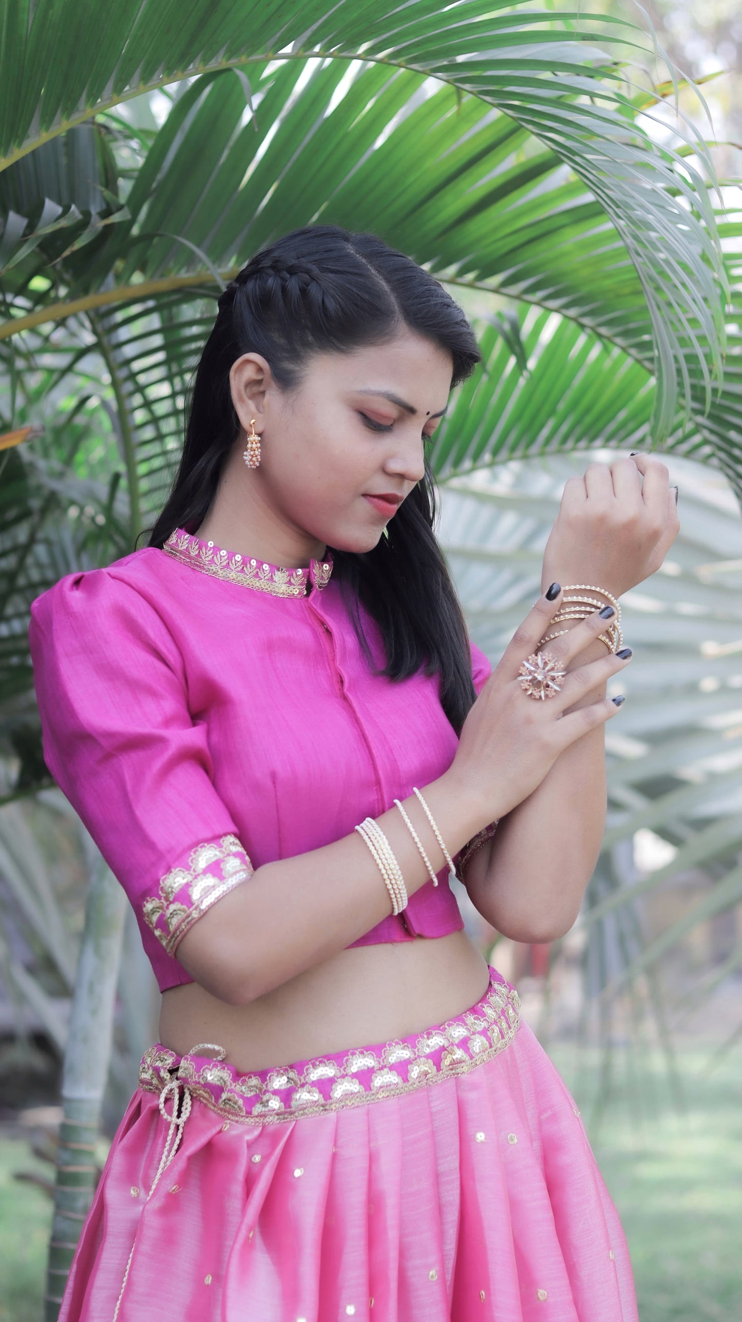 Elegant Pink Soft Burberry Silk Lehenga Choli with Sequin Embroidery - Sizes 8 Years and 15 Years