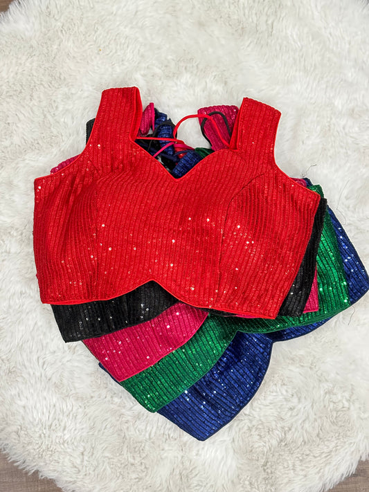 Pretty party wear sequin blouse in trendy design with tassels | saree blouse | trendy croptop ready to ship
