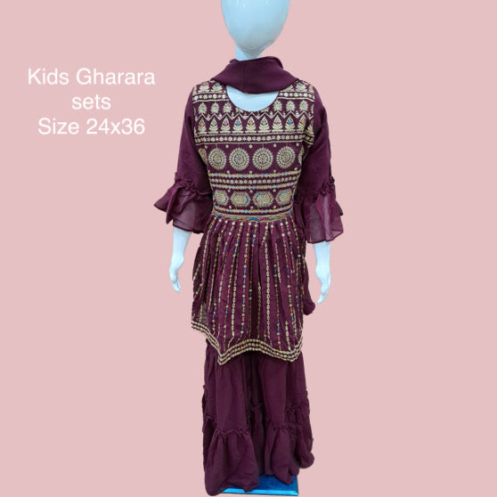 Girls Sharara/Gharara set size 24 x 34