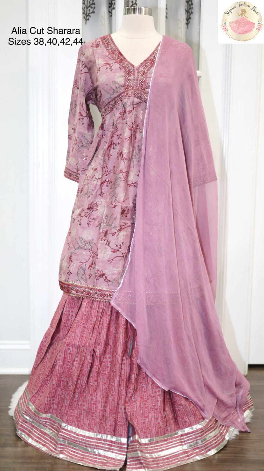 alia cut sharara muslin