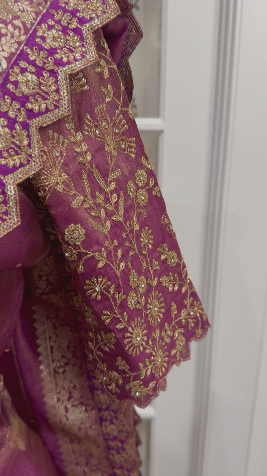 Pure Tissue silk half saree customized for your style.