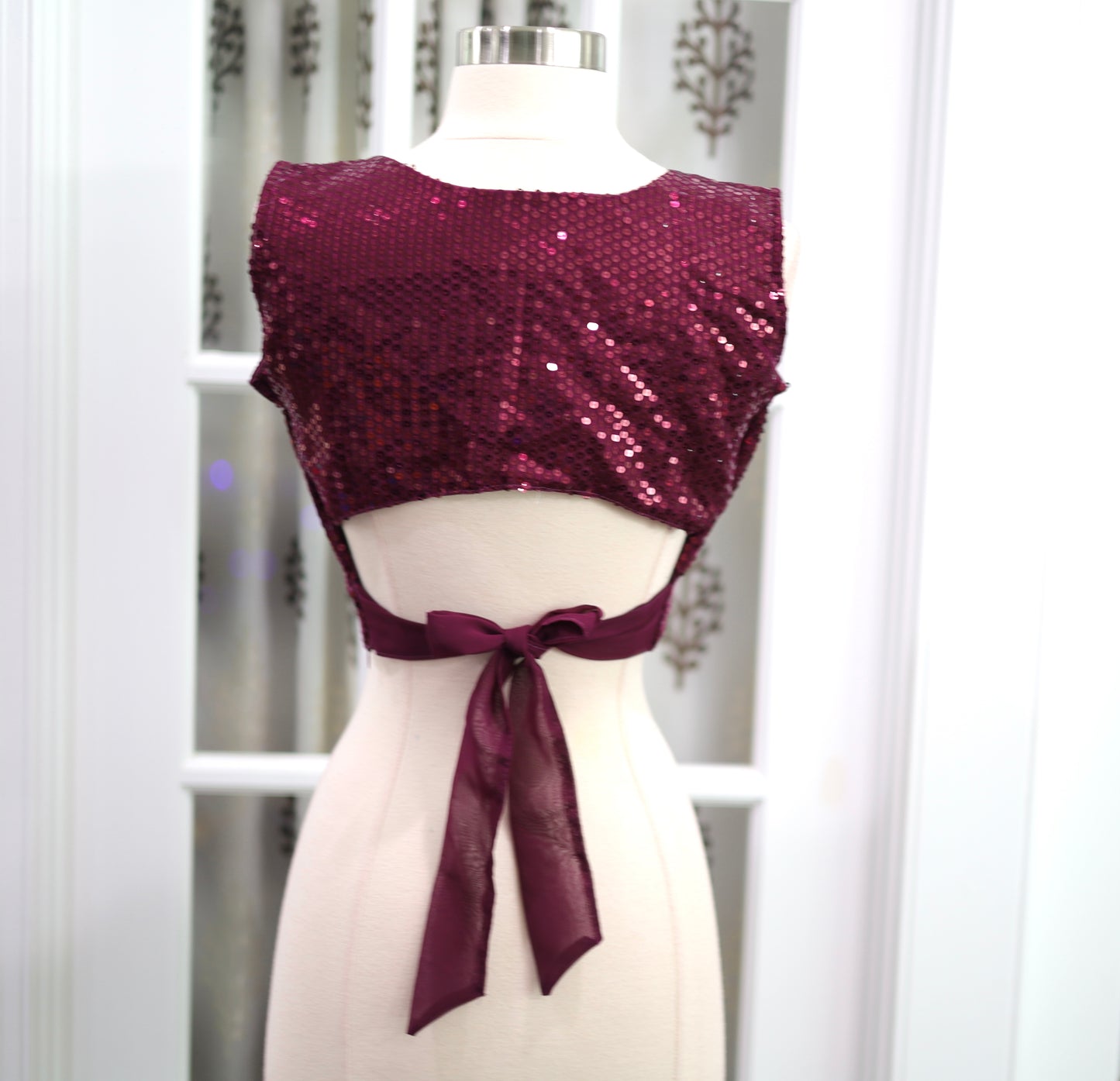 Pleated Crush Saree with Sequin Stitched Blouse