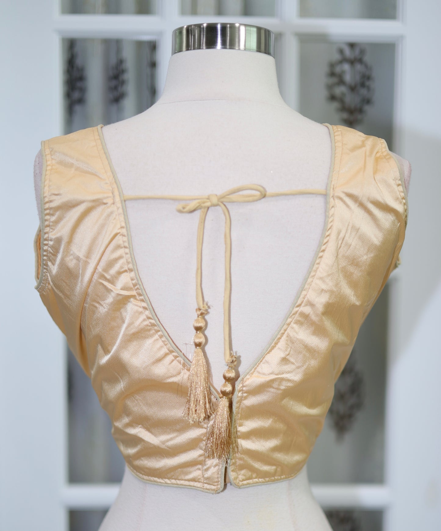 Pleated crushed Georgette saree with stitched blouse