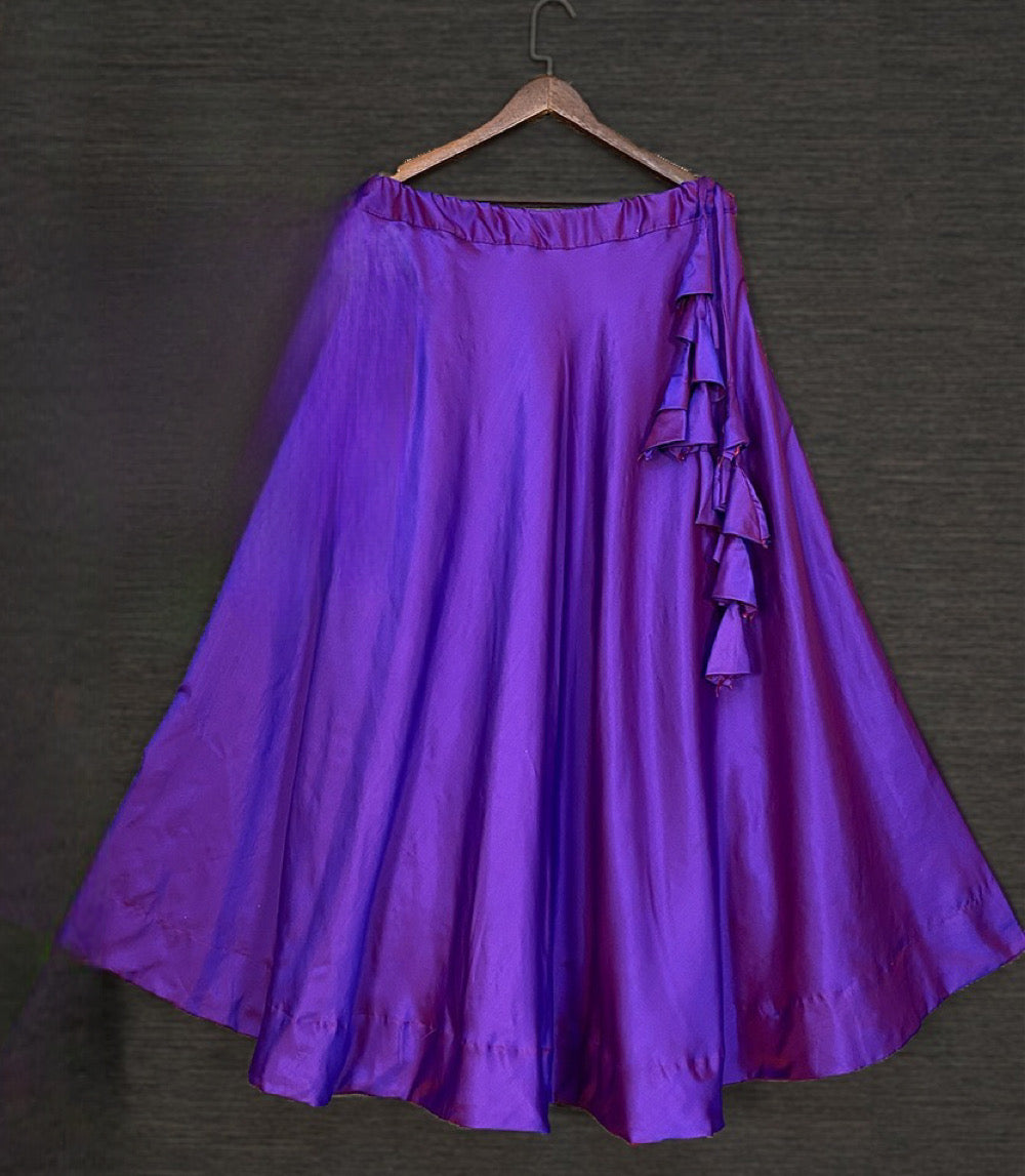 Partywear Croptop Lehanga Set Purple size 36
