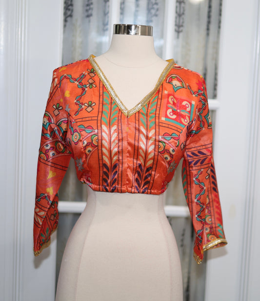 Zarna Silk blouse fits up to 42 inches