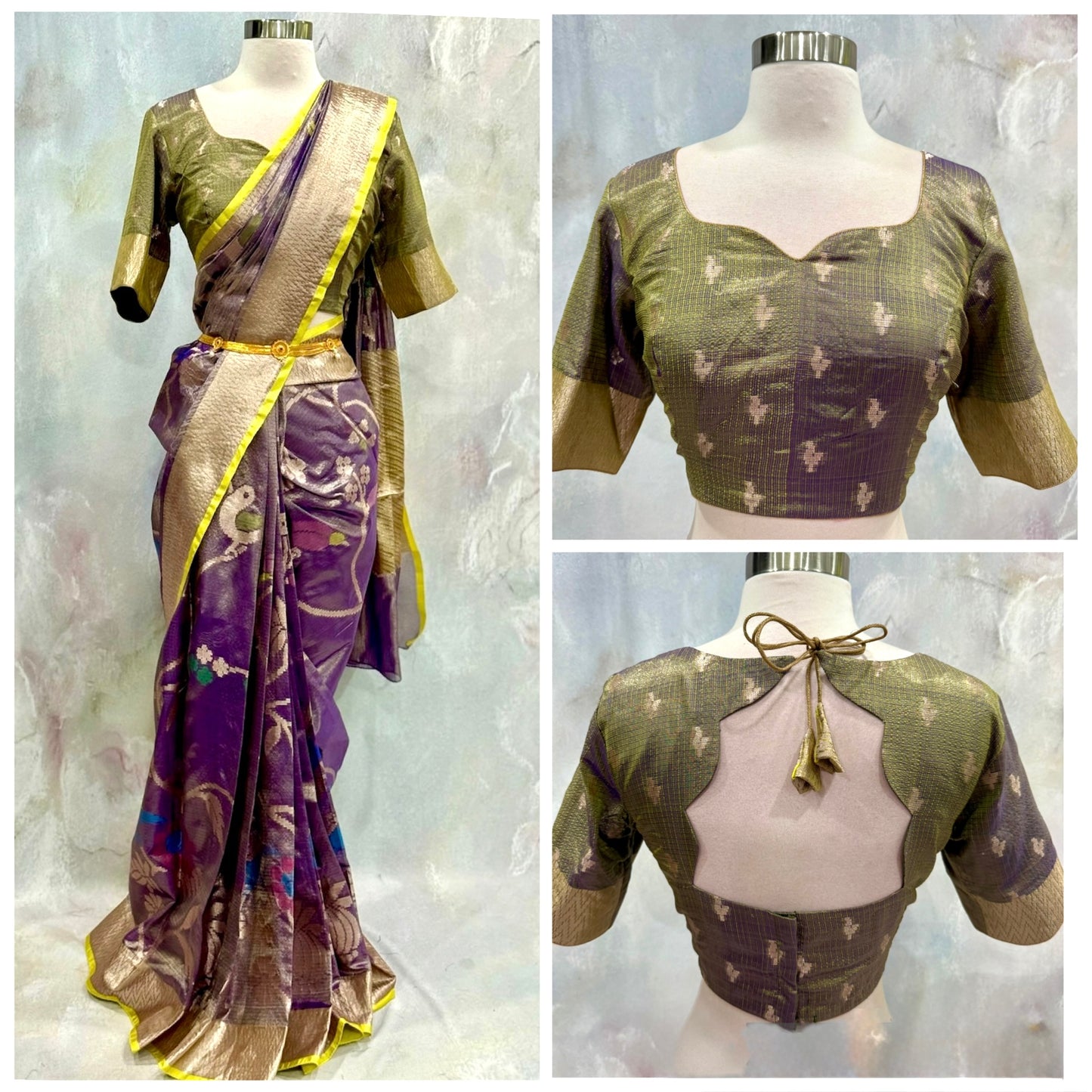 Introducing our latest Beautiful Customized Vintage Zari kota Saree 💗💚  ✨ All-over Zamdani weave on luxurious tissue fabric 👗 Beautifully stitched blouse with a stunning back design
📏 Size: 36–42 🪡 Stitched Size: 38 📦 Ready to Ship Across USA 🇺🇸