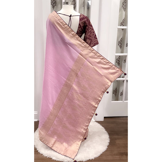 Elegant Dola silk saree with stitched blouse