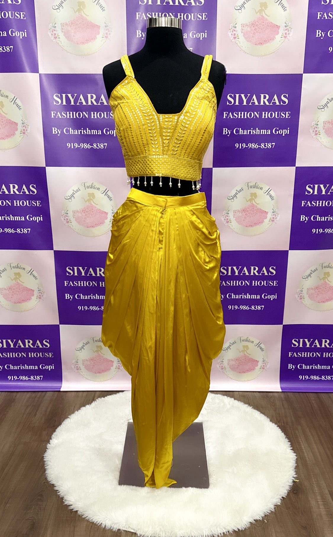 Stylish Dhoti style pants with comfortable croptop  Haldi Dress | Partywear dress