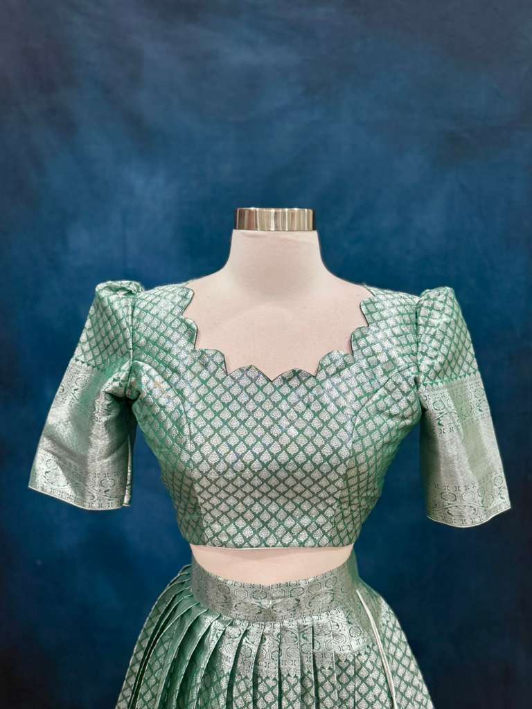 Gorgeous Kanchi Silk half Saree. Owning the style in a stunning half saree. Available in size 36