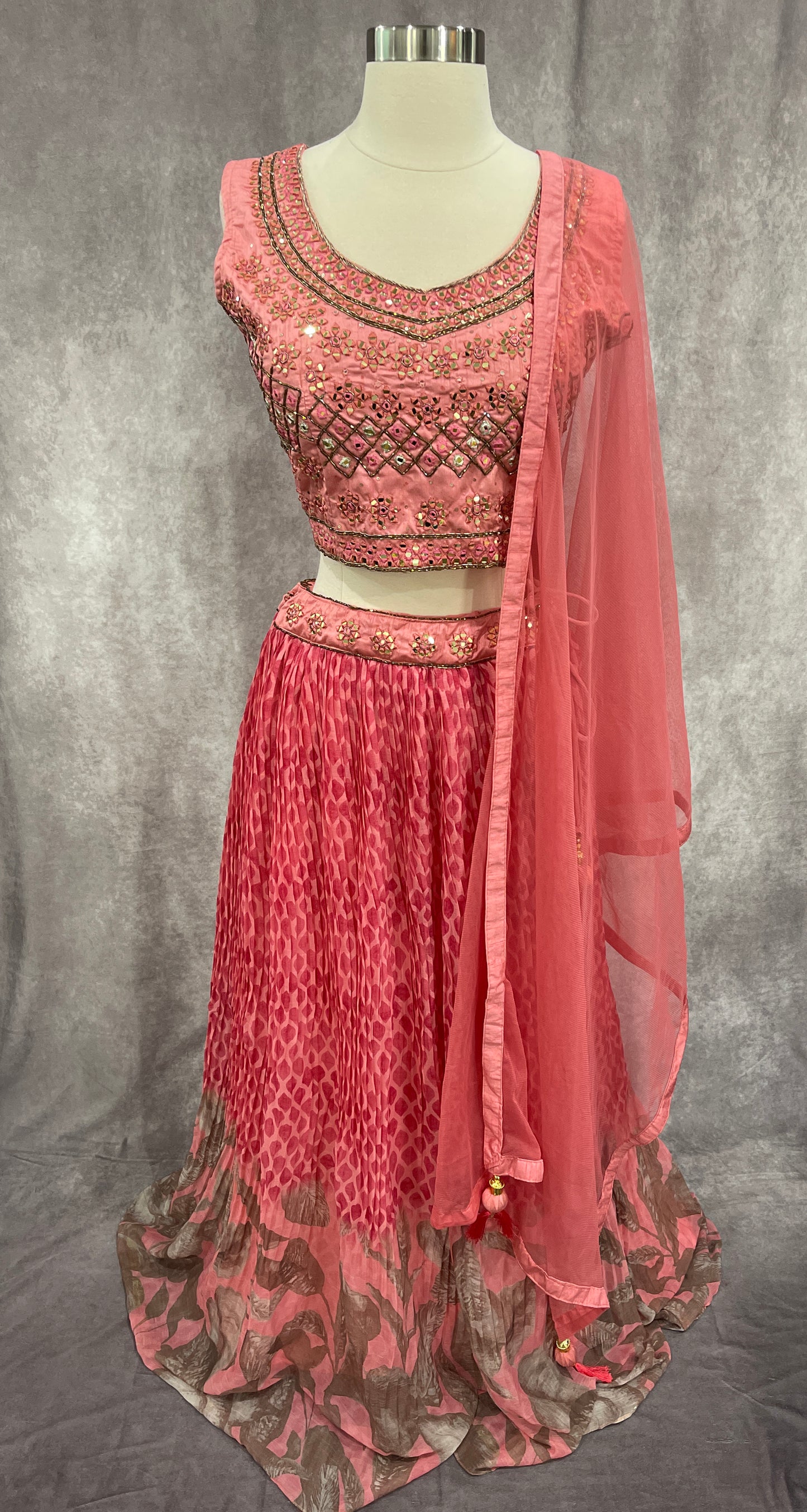 Beautiful party wear Lehenga in pink. Available in size 42