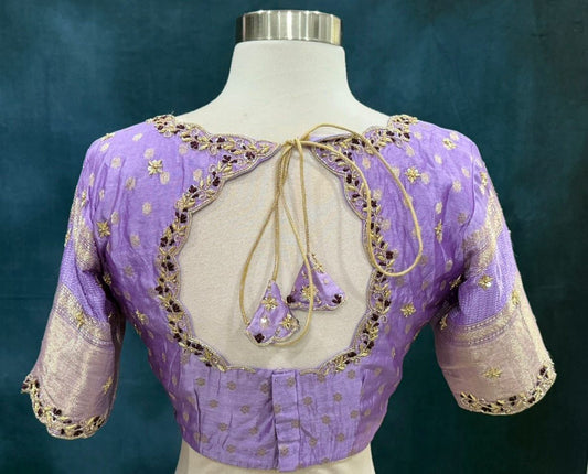 Gorgeous raw mango silk Saree with elegant Maggam work stiched blouse size 38 to 42 ready to ship wedding reception