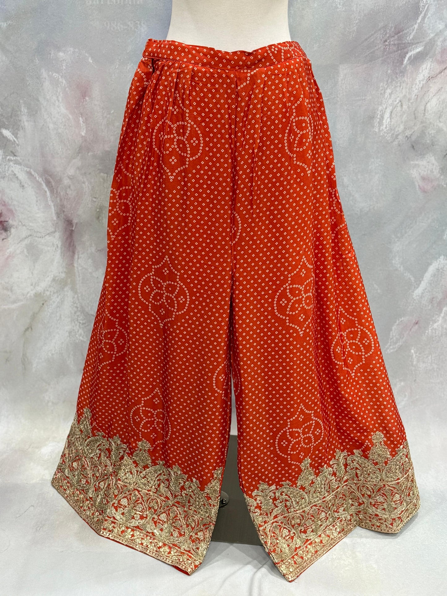 Pure Chinon dual shade orange and pink  Partywear  Palazzo Suit set sequence  Work  (Size 44) ready to ship USA, Wedding, Partywear outfit