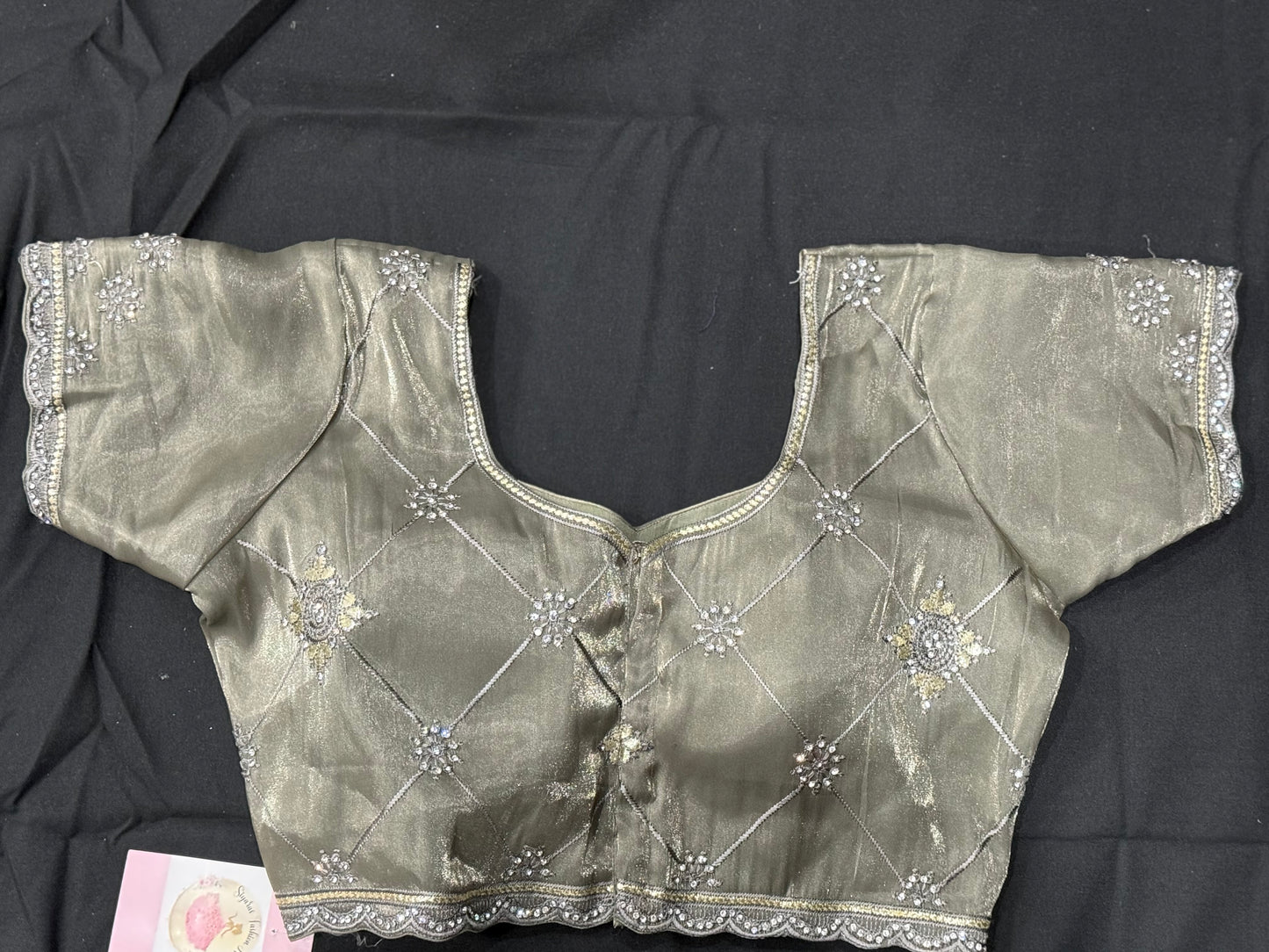 Gorgeous shimmery Partywear saree with stone and embroidery work all over Saree wedding reception size 36 to 42 ready to ship USA NC