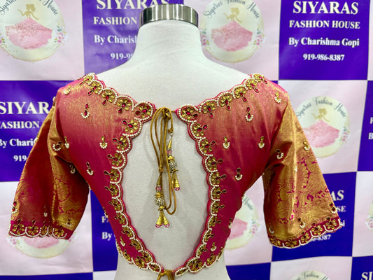 Beautiful Kanchi Pattu Maggam work blouse is available in size 38 and can be altered upto 42