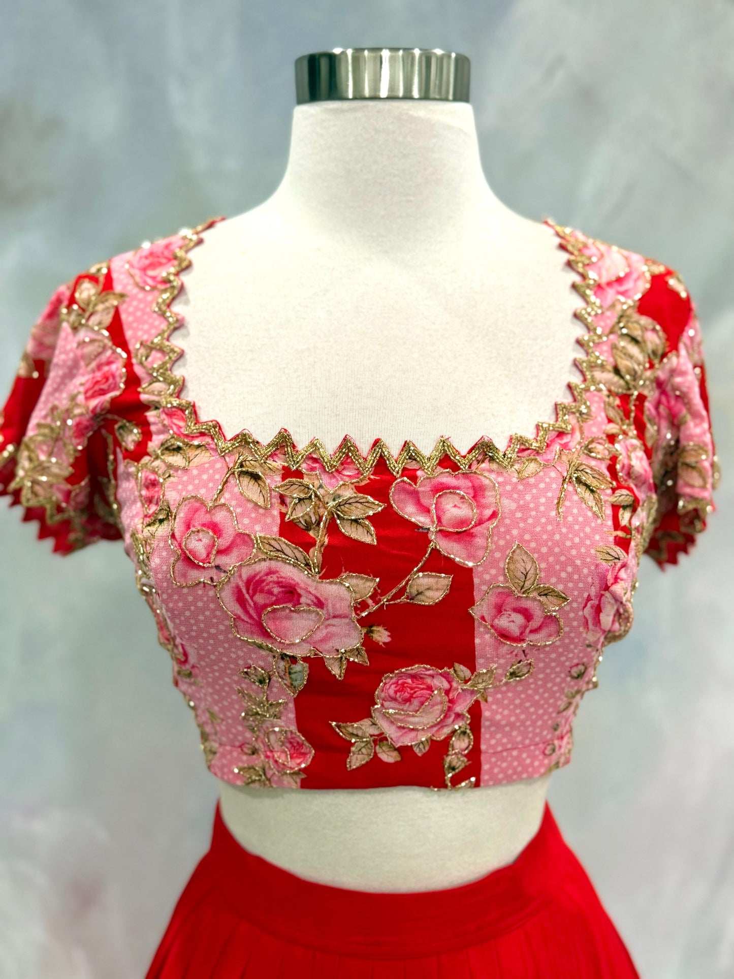 🌸Opulent yet effortless, Gorgeous Lehanga designed for the modern muse ✨
Size 38-44

This lehenga is pure elegance with a romantic twist 🌹✨
A vibrant red georgette lehenga flows beautifully with soft pleats, giving it that graceful, airy movement.