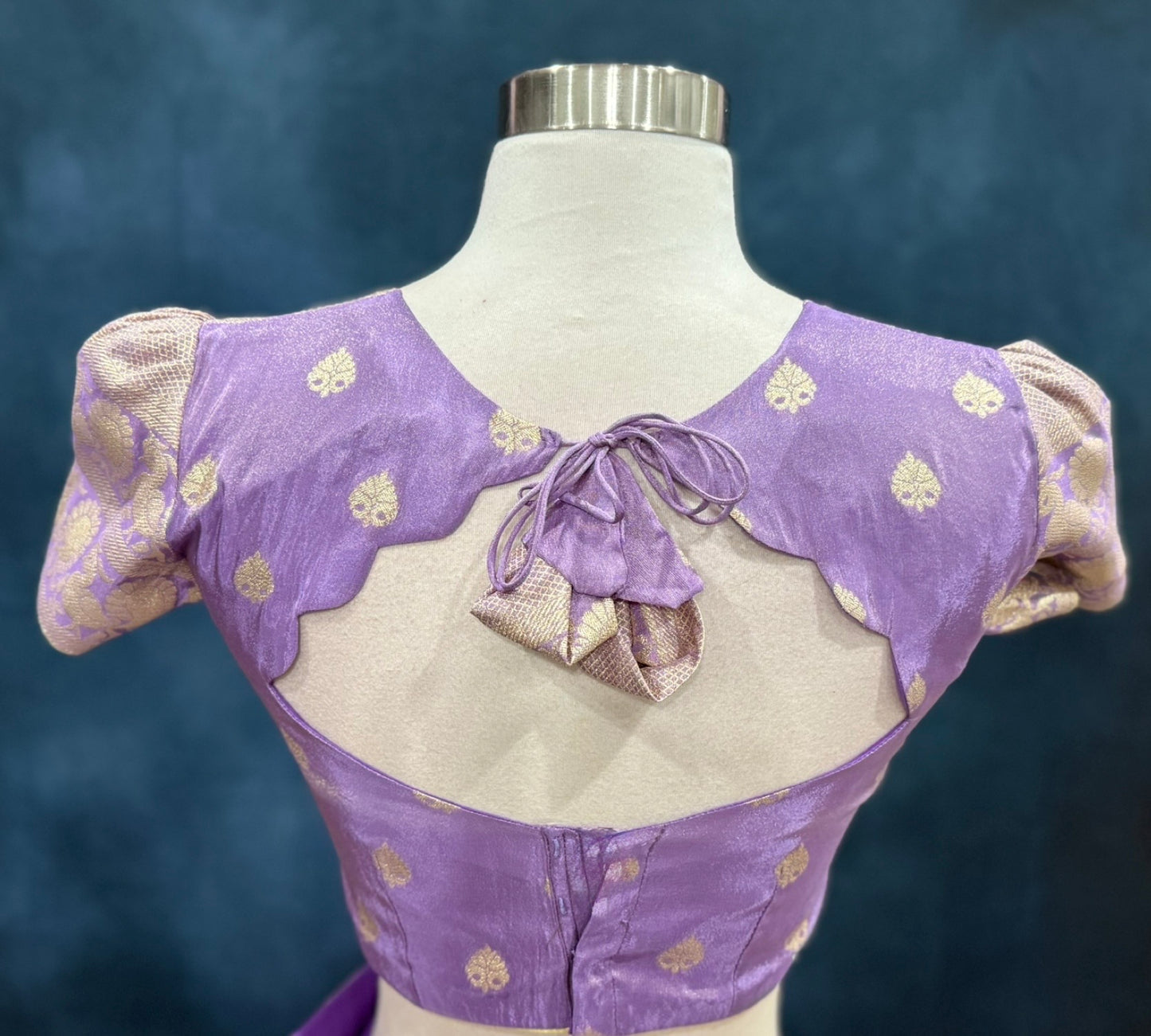 Gorgeous lavender Tissue Half Saree for teens size 34