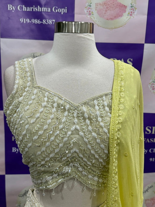 Beautiful croptop Sharara set with beautiful Dupatta. Available in size 38/40.