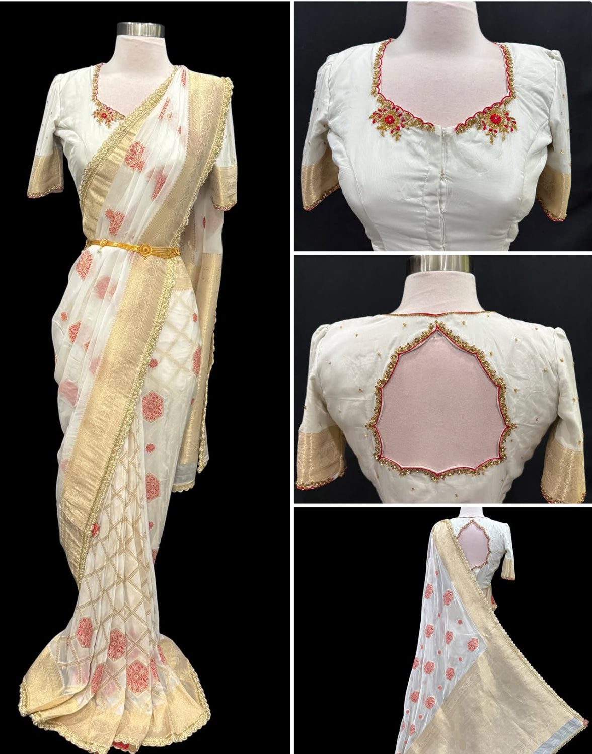 ✨ Timeless elegance in premium Mashru Silk! Featuring exclusive handwork, rich zari detailing, and a beautifully hand work blouse. 🎨 Dyeable to your preferred shade. Size 36-40. Perfect for weddings, festive celebrations, and special occasions.
