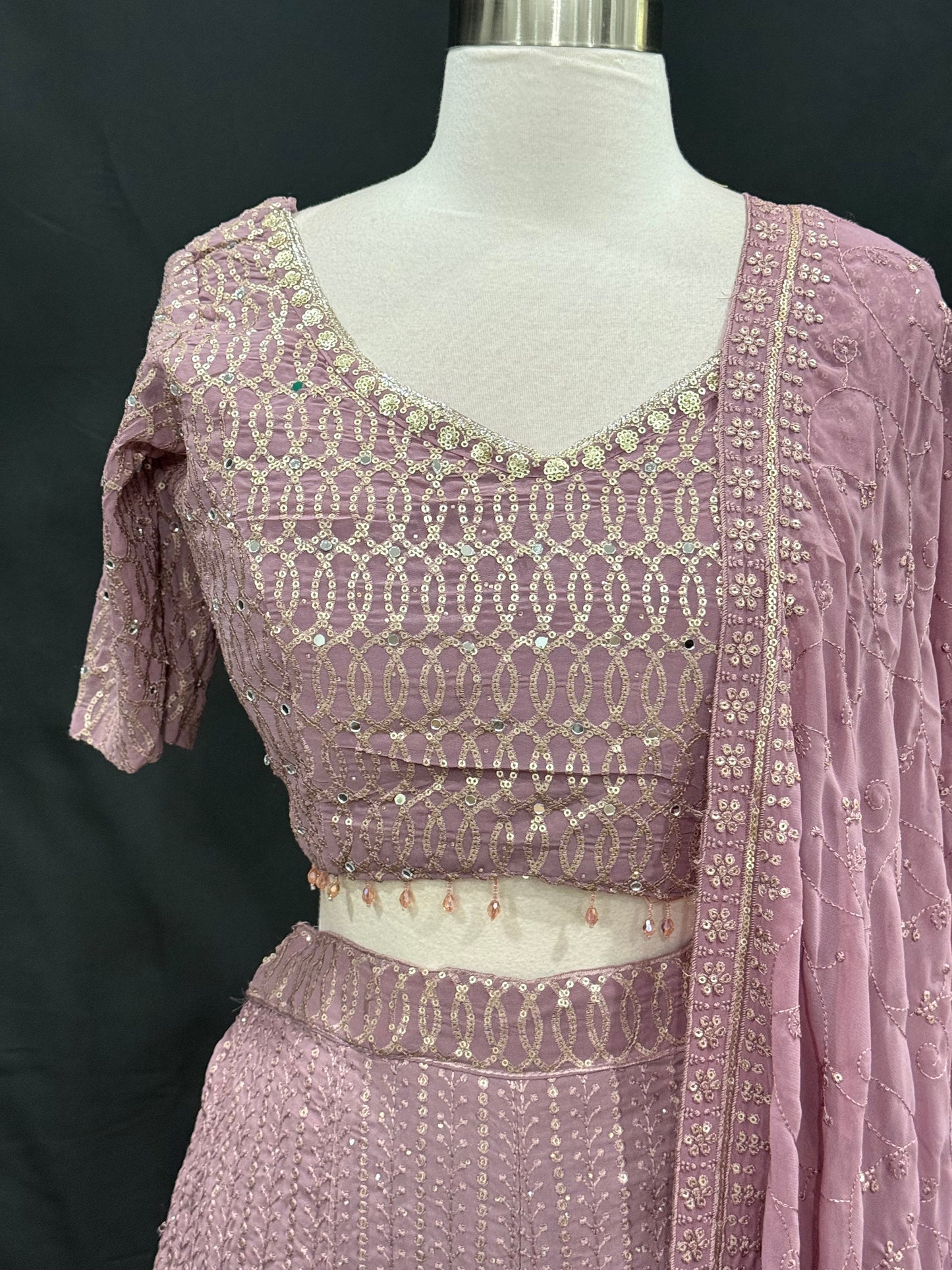 Elevate your ethnic wardrobe with this elegant Embroidered Palazzo Set, designed for festive. Available in size 38.

Dusky Lavender to dark. Embroidered Palazzo Set with Dupatta