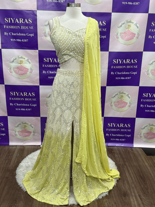 Beautiful croptop Sharara set with beautiful Dupatta. Available in size 38/40.