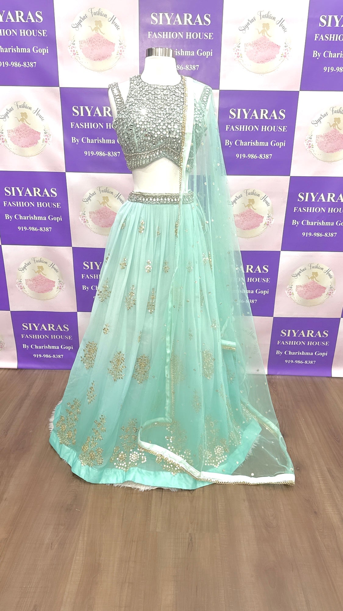 Beautiful Party wear Mirror work Lehenga available in size 38