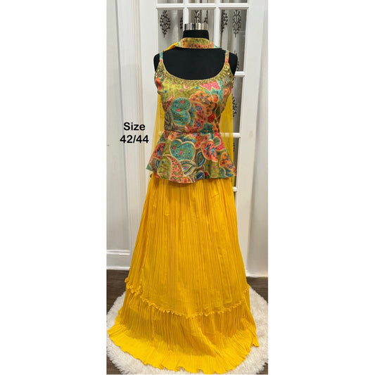 Designer Peplum Style lehanga with Butterfly Dupatta