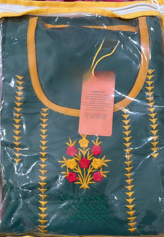 Patiala Dress in green and yellow combo size 40