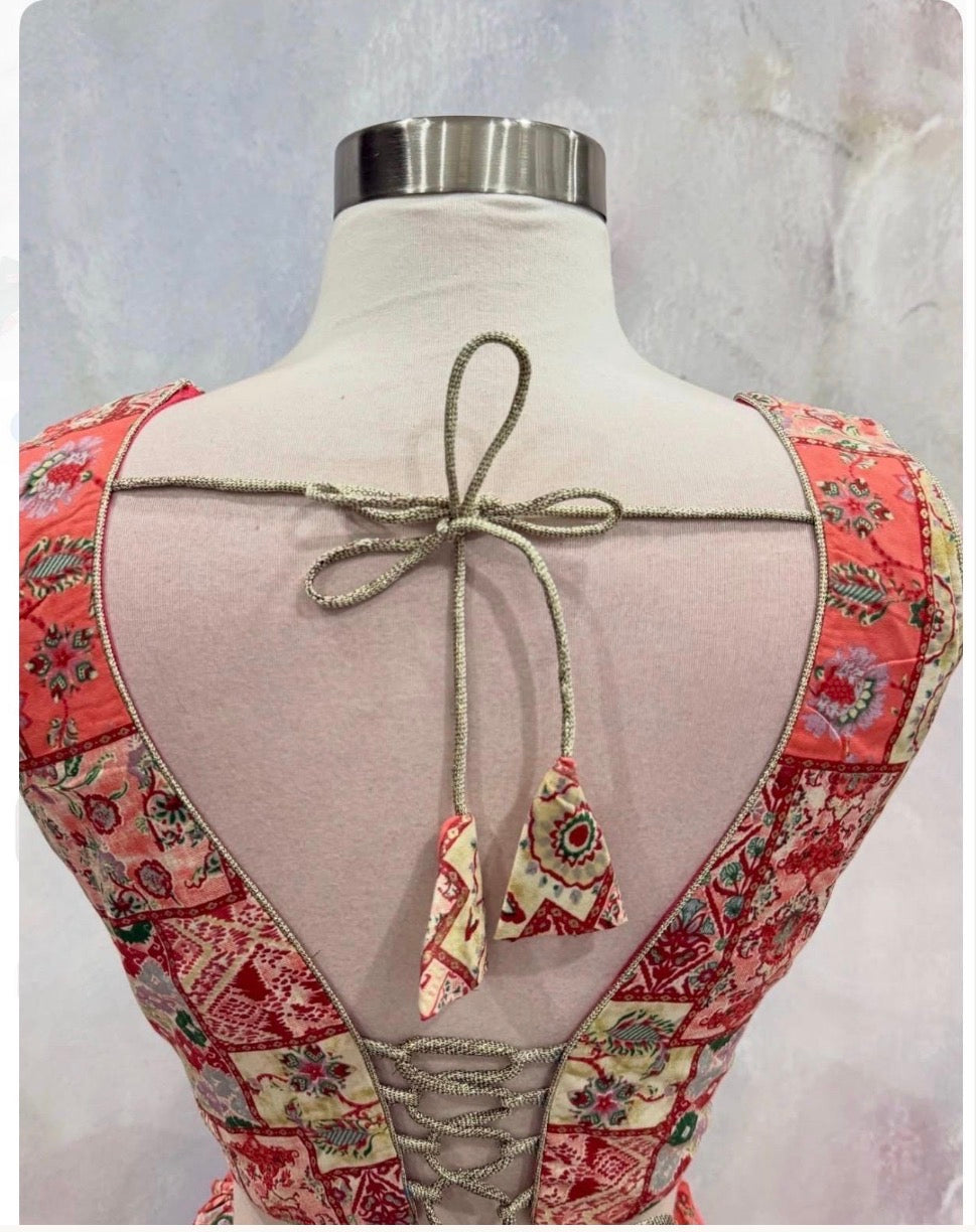 Beautiful trendy Navratri  cotton Chaniya Choli path work pattern size 38 ready to ship garba dandiya attire