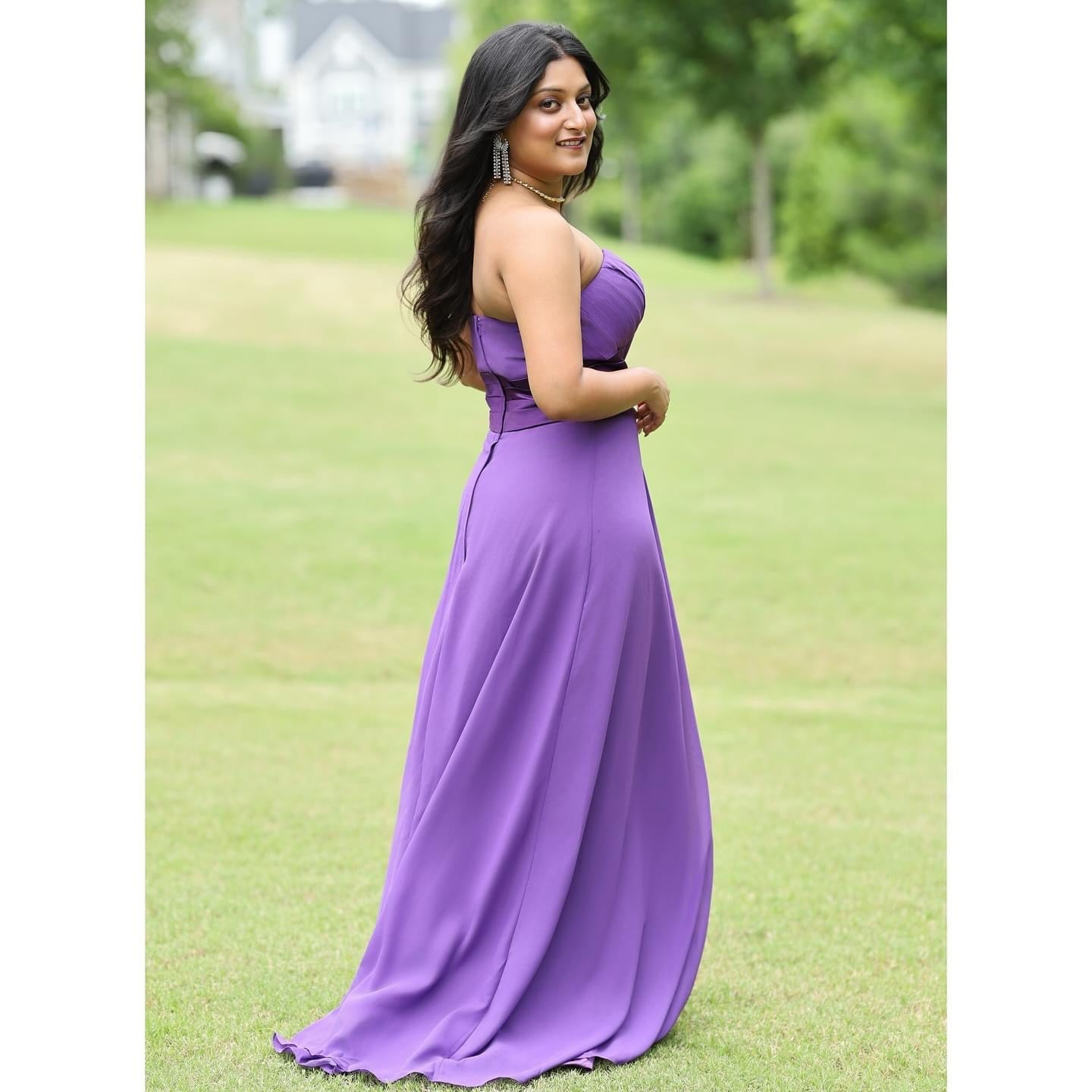 Beautiful Prom/Evening gown in Dark Lavender color