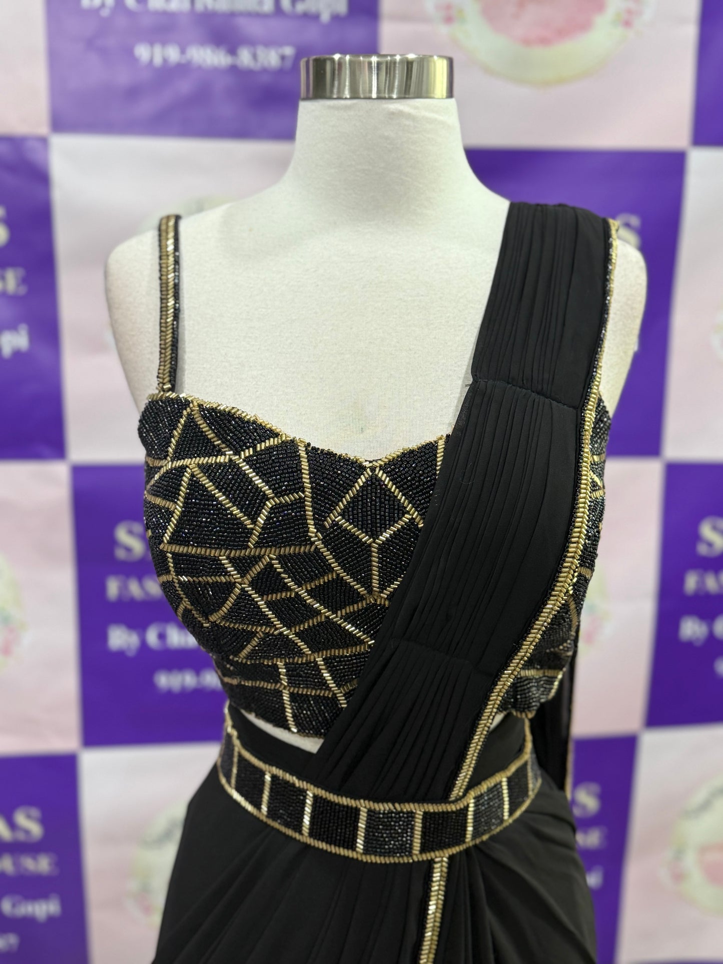 New Collection Gorgeous Indowestern drape style Lehanga with cape and belt size 40