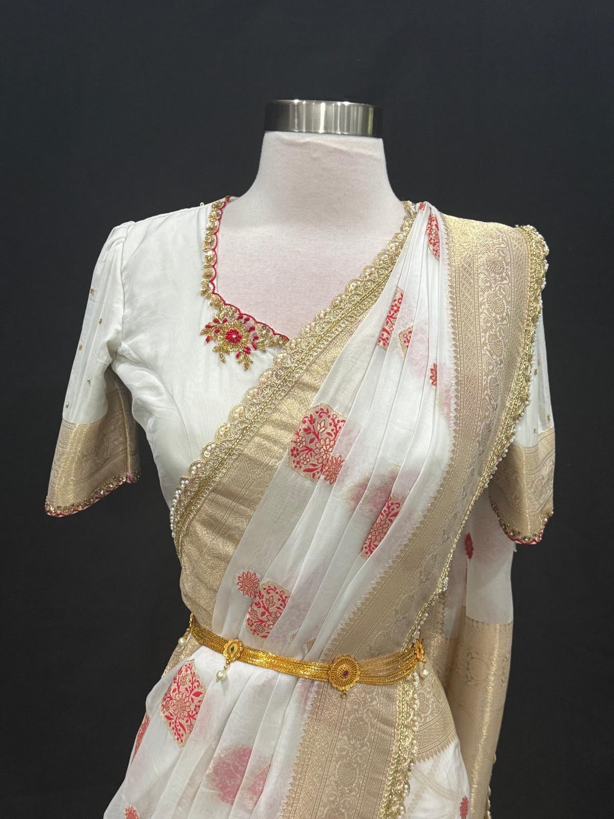✨ Timeless elegance in premium Mashru Silk! Featuring exclusive handwork, rich zari detailing, and a beautifully hand work blouse. 🎨 Dyeable to your preferred shade. Size 36-40. Perfect for weddings, festive celebrations, and special occasions.