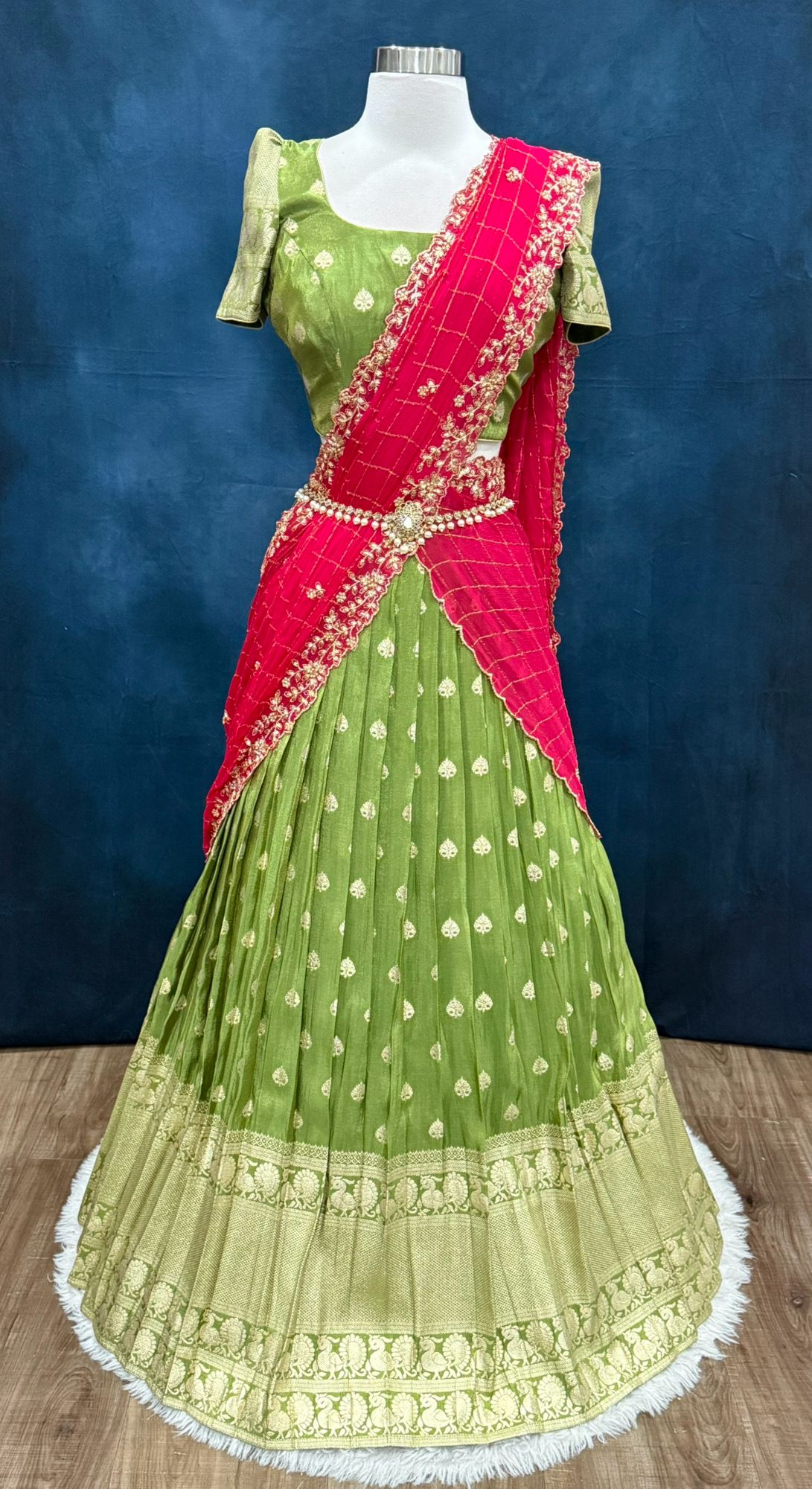 Gorgeous tissue half Saree Lehenga size 32/34 for teens langa voni Partywear dress wedding half Saree function steady to ship USA