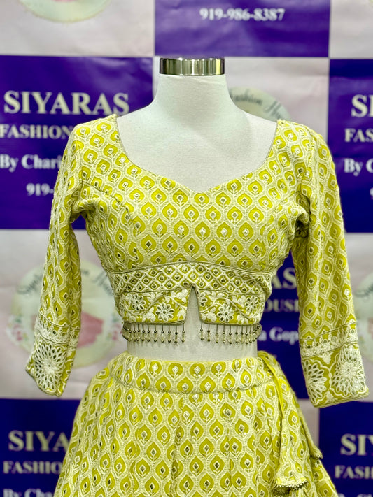Gorgeous chikankari lehenga Perfect for brides and party queens who want to shine in timeless grace. Available in size 36 to 40