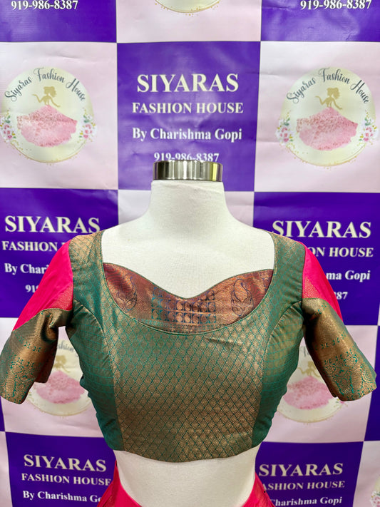 Beautiful traditional half Saree perfect for teens. Available in size 32 and can be extended up to 36.