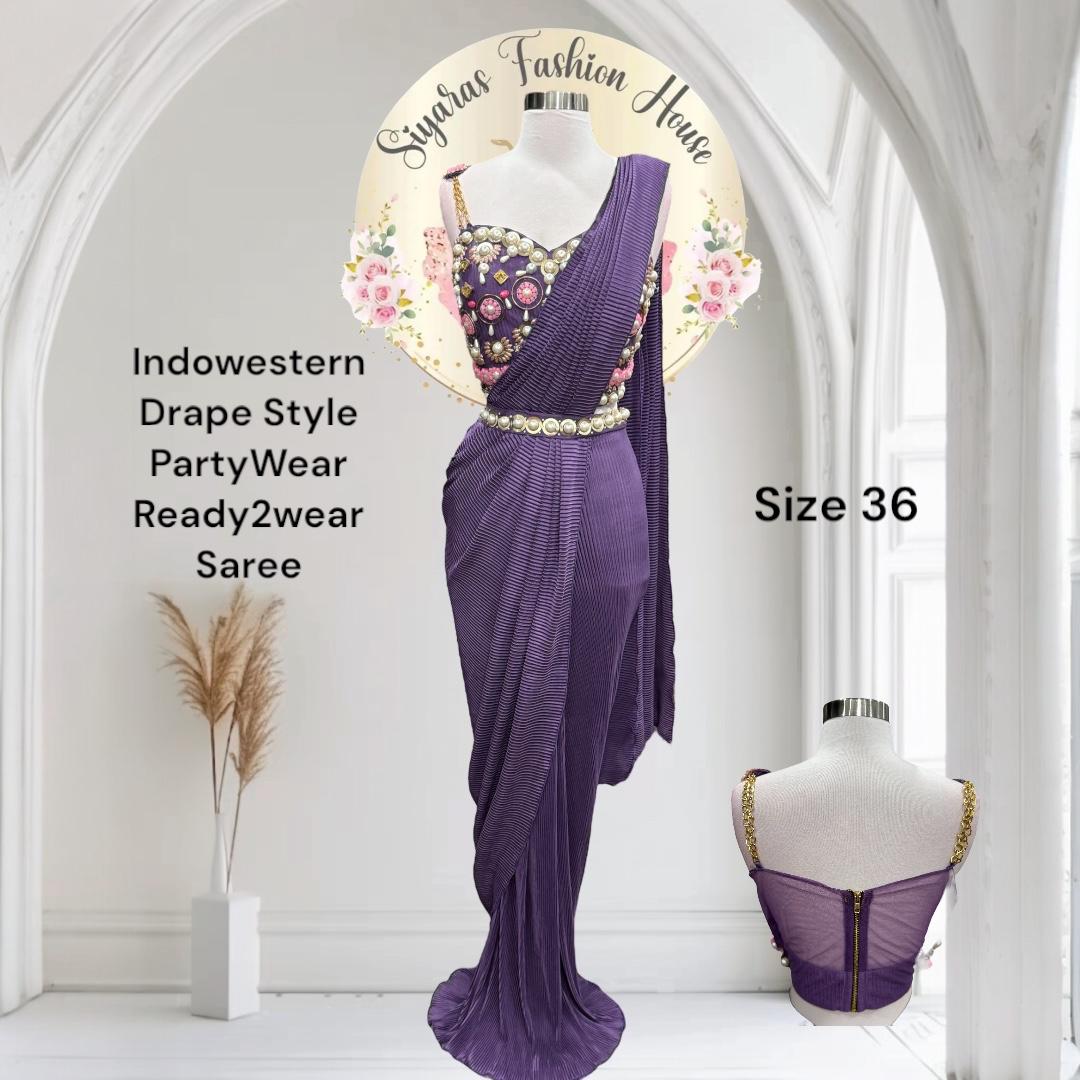 Beautiful Pdp inspired saree perfect partywear. Available in size 36/38

fabric is imported. Size alterations can be done