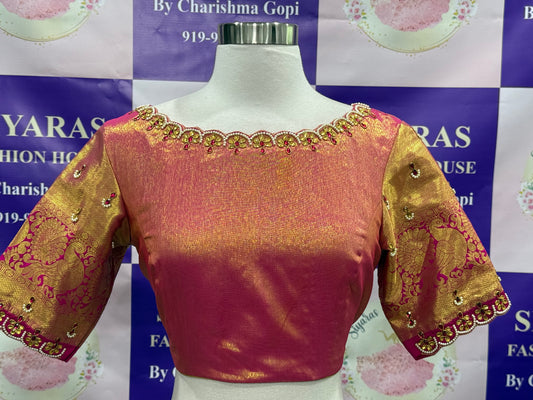 Beautiful Kanchi Pattu Maggam work blouse is available in size 38 and can be altered upto 42