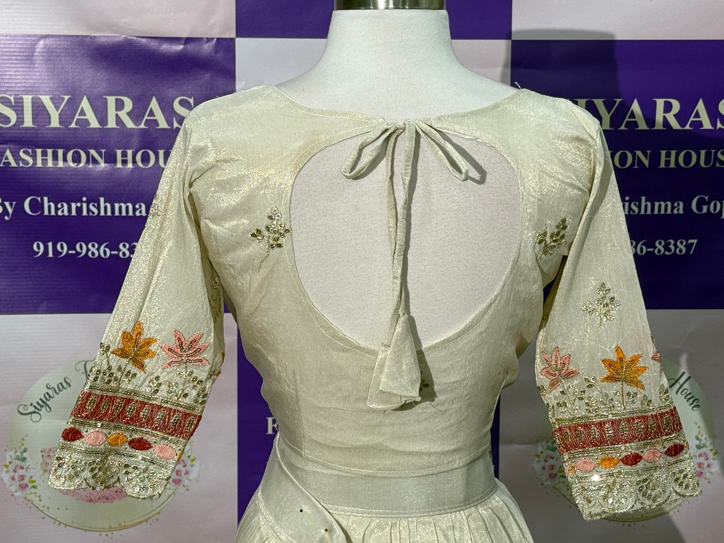 Elegant Off White Banarasi Tissue Silk Wedding Lehenga Choli – Heavy Embroidery & Sequin Work – Size Medium 38 , chaniya choli, ready to ship usa (Copy)