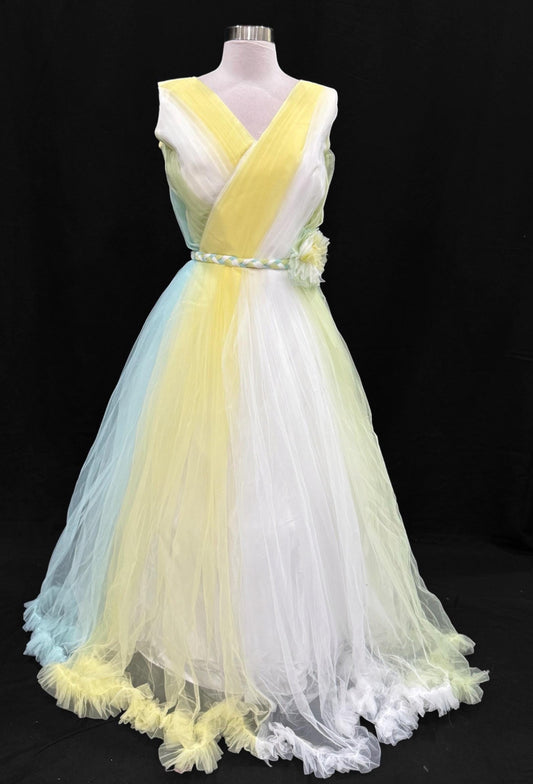 Gorgeous  Partywear Net gown XL 42 Long Gown|Gender Reveal|maternity |ready to ship