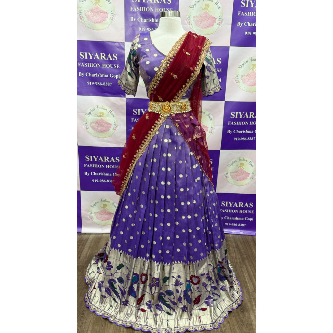 Gorgeous  Tissue Half Sarees with stitched  blouse for Teens/Adults. Available in size 36 length 43 Ready to ship USA
