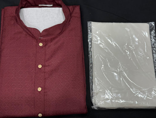 Beautiful Mens kurta in maroon shade. Perfect for festival , wedding and partywear. Available in size 36, 40, 42 and 44