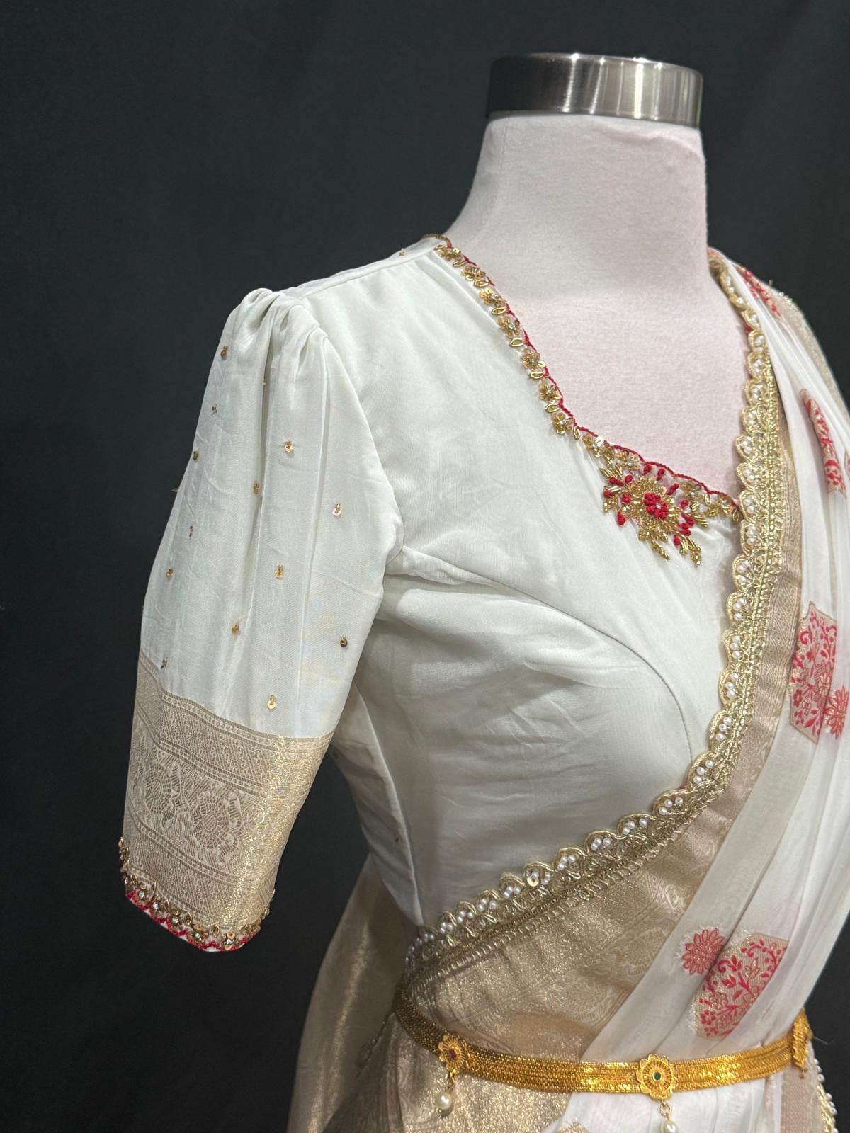 ✨ Timeless elegance in premium Mashru Silk! Featuring exclusive handwork, rich zari detailing, and a beautifully hand work blouse. 🎨 Dyeable to your preferred shade. Size 36-40. Perfect for weddings, festive celebrations, and special occasions.