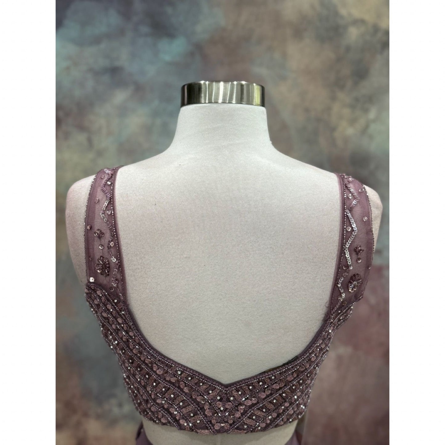 Gorgeous mauve Indo-Western outfit |Hand-embroidered crop top| flowy pleated dhoti skirt and a stunning cape-style jacket| Size 36