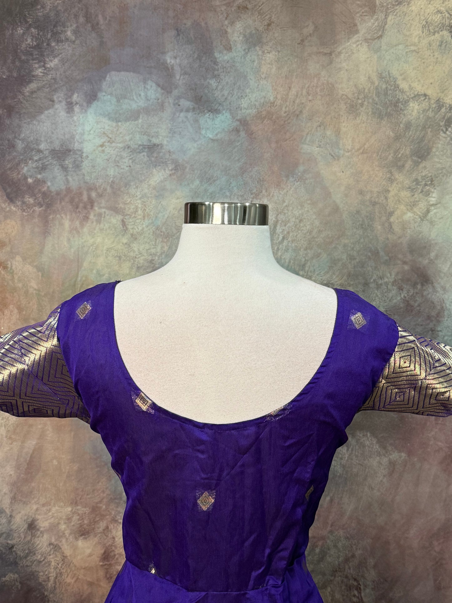 Gorgeous Royal Blue/Purple Silk Gown | Elegant Partywear Dress with Dupatta | Size 44 XXL | Length 48 | Festive & Wedding Guest Outfit