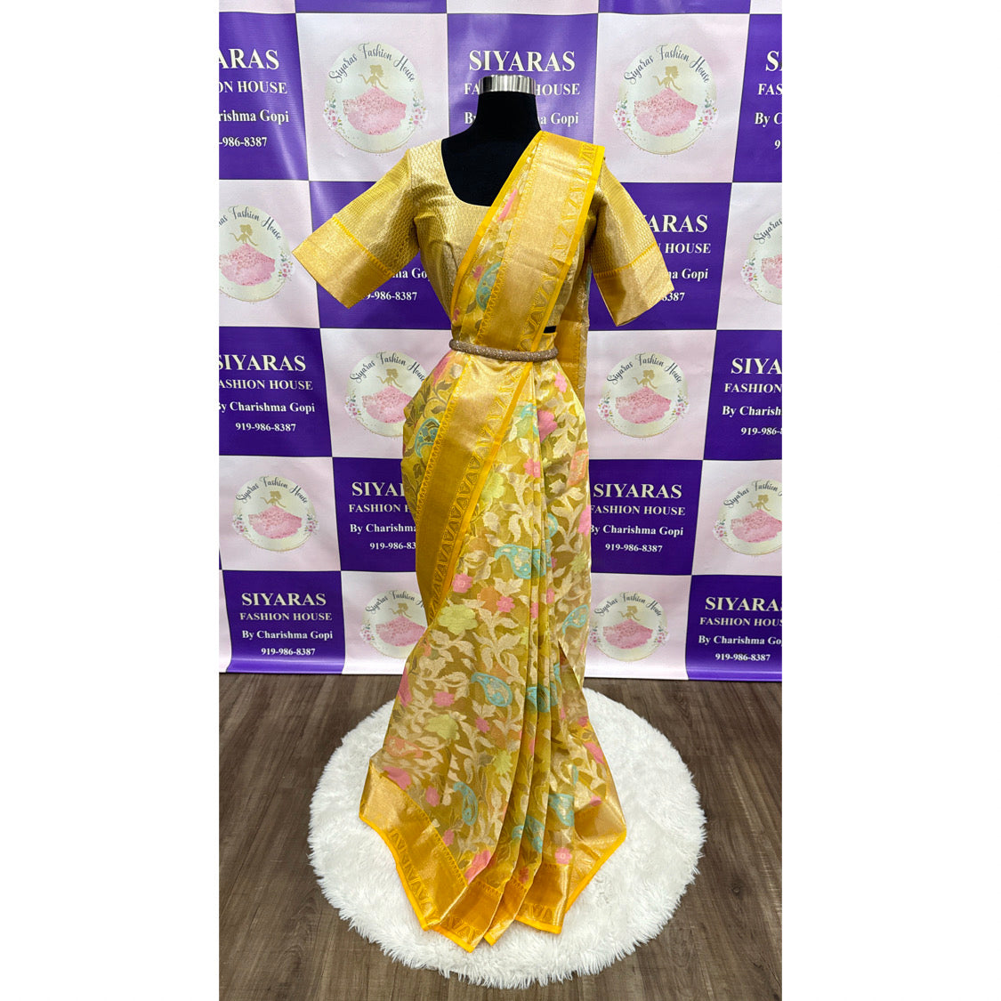 Elegant Karaikudi saree with stitched Blouse size 40 plus 3 in margin